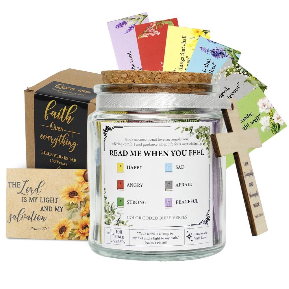 Bible Verse Jar (KJV) - Christian Gifts for Women, Men - Inspirational Prayer Jar for Mom, Dad - Faith, Religious Accessories & Decor.